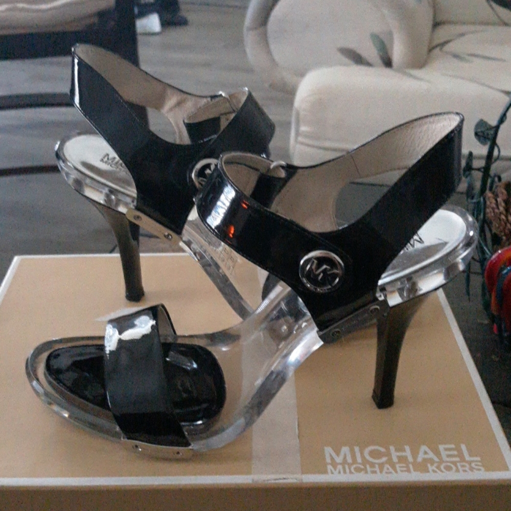 Michael kors black high heel Sandles